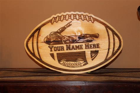 PERSONALIZED Football Wood Engraved Wall Wood Plaque Sign. | Etsy