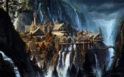 Rivendell, J. R. R. Tolkien, artwork, fantasy art, The Lord of the ...