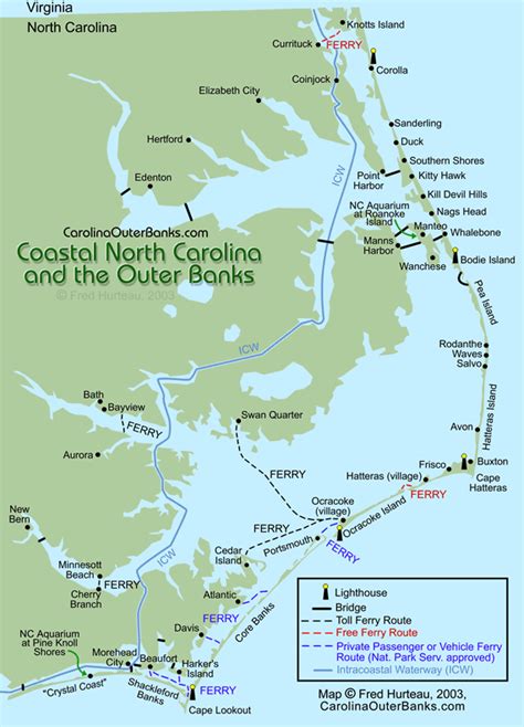 NC Coastal Guide Map | Outer banks north carolina vacation, North ...