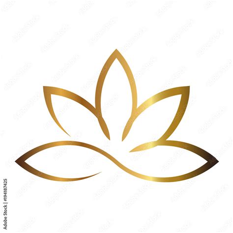 Lotus gold flower logo Stock Vector | Adobe Stock