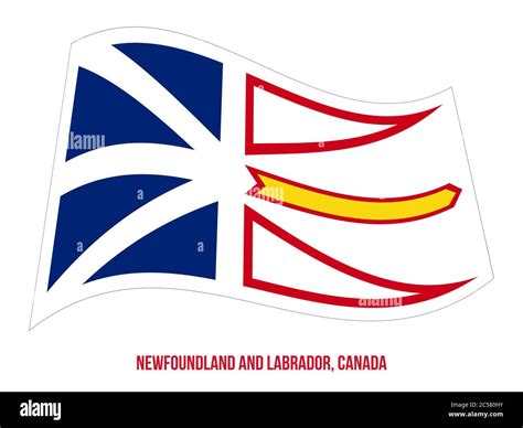 Newfoundland and Labrador Flag Waving Vector Illustration on White ...