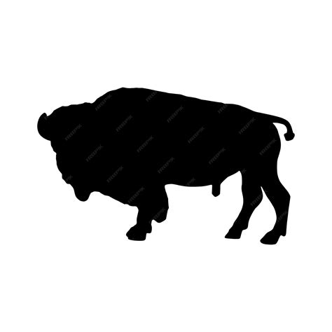 Premium Vector | Bison silhouette on white background isolated vector ...