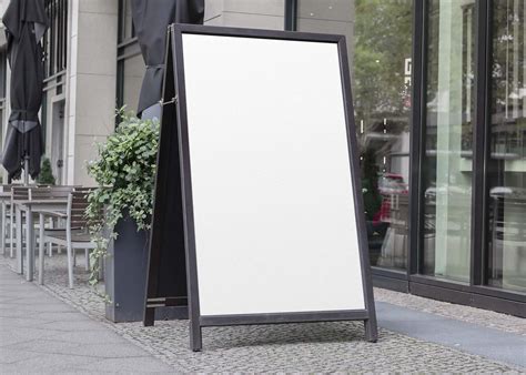 Free A Shape Sign Board Mockup (PSD)