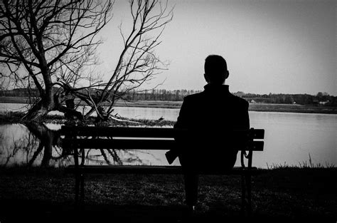 Man sitting on a bench next to the river by philipiak on DeviantArt