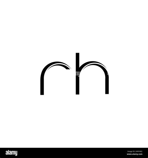 RH Logo monogram with slice rounded modern design template isolated on ...