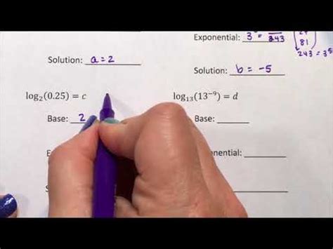 Logarithmic Function - Solving without a Calculator - YouTube