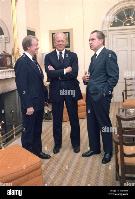 Jimmy Carter, Gerald Ford and Richard Nixon gather at the White House ...