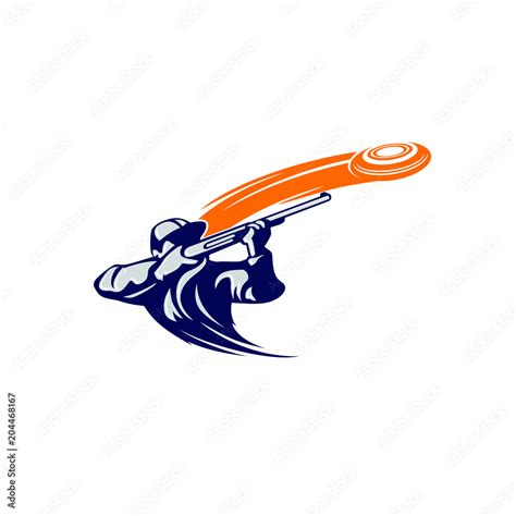 clay shooting skeet sport using shootgun clip art icon vector Stock Vector | Adobe Stock