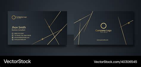 Black and gold business card design template Vector Image