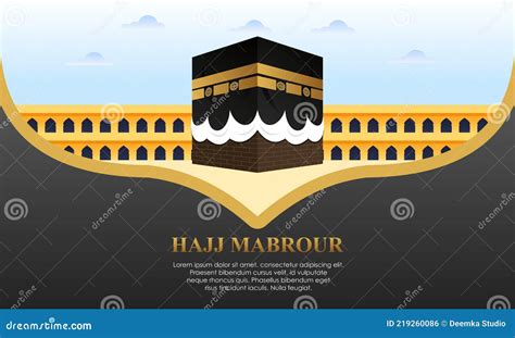 Islamic Pilgrimage with Kaaba for Hajj Mabroor Editorial Photo - Illustration of islam ...