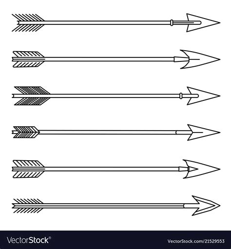 Arrows outline set Royalty Free Vector Image - VectorStock