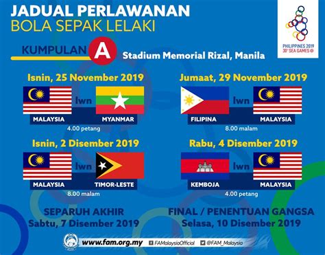 Jadual Siaran Bola Sepak Malaysia Sukan Sea 2019 (RTM & Astro ...