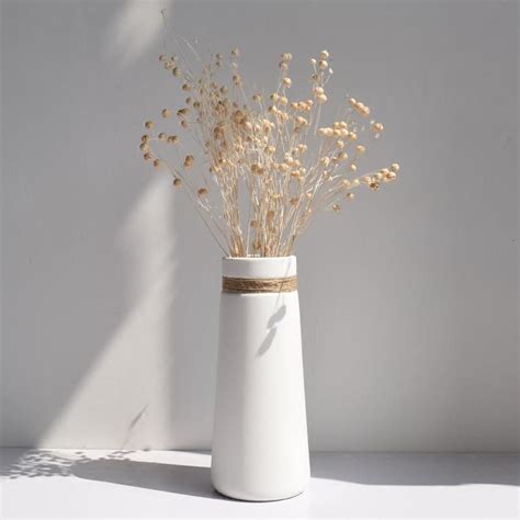 Nature Feel - Ceramic Vase with Hemp Rope | Ceramic vase, White ceramic vases, Handmade vase