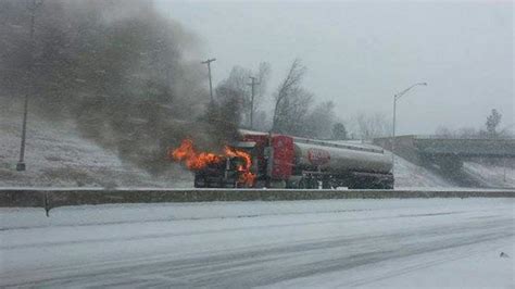 Tanker Truck Cab Catches Fire On Tulsa's I-244