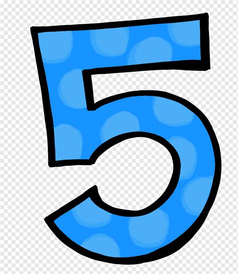 Number Five s, blue, rectangle, color png | PNGWing