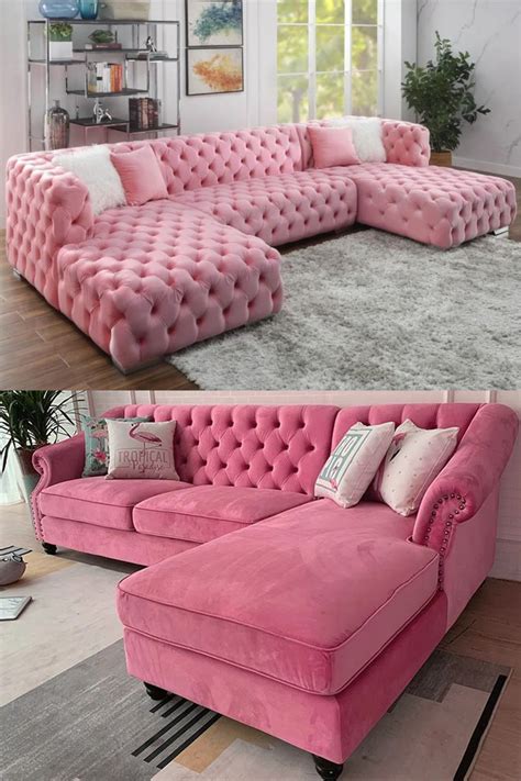 As an Amazon Associate, I earn from qualifying purchases. Keywords: pink sectional sofa,pink ...