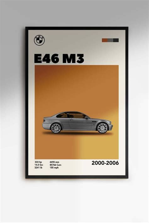 Mid-century BMW E46 M3 Poster Car Print - Etsy | Bmw sketch, Bmw, Bmw e46