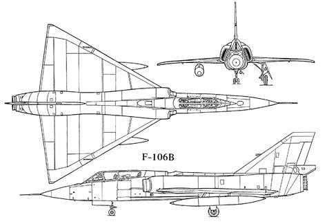 Convair F-106 Delta Dart Blueprint - Download free blueprint for 3D ...