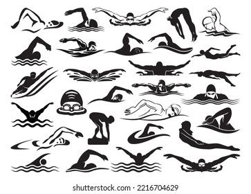 Swimmer Vector Bundle Print Swimmer Clipart Stock Vector (Royalty Free ...