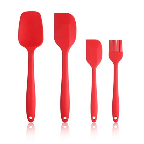 Spatulas Silicone Heat Resistant Spatula Set Rubber Spatula Set W/ Stainless Steel Core Cooking ...