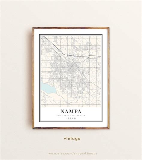 Nampa Idaho map Nampa ID map Nampa city map Nampa print | Etsy