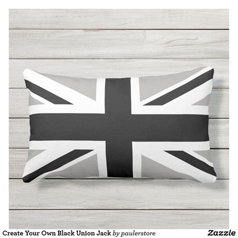 Create Your Own Black Union Jack Lumbar Pillow Uk Flag, Cross Patterns, White Pillows, Union ...