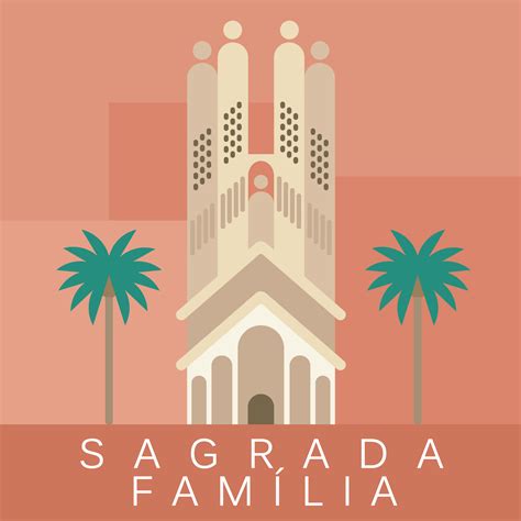 Cities - Barcelona: Sagrada Familia illustration by cans. | Barcelona travel poster, Retro ...