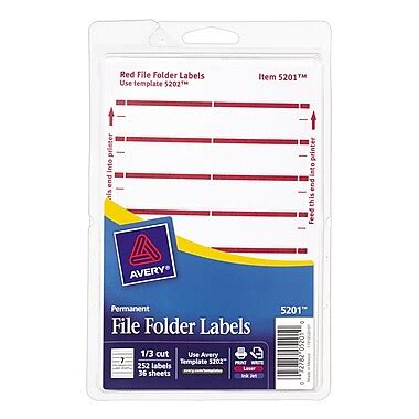 Avery® 5201 Print-or-Write Dark Red File Folder Labels, 252/Pack | Staples®