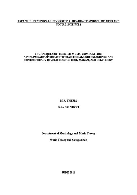 (PDF) Techniques of Turkish Music Composition: A Preliminary Approach to Traditional ...