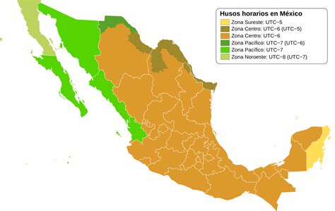 File:Mexico time zones map.svg - Wikimedia Commons