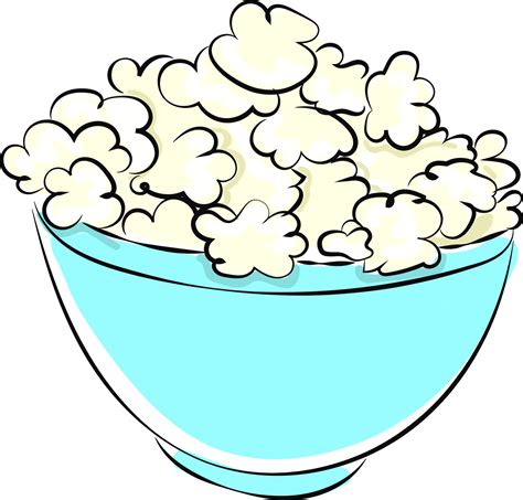 Popcorn in bowl, illustration, vector on white background. 13867100 Vector Art at Vecteezy