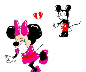 Cake texting Minnie Mouse - Drawception