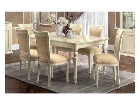 Torriani Day Ivory Italian Extending Dining Table and Chairs