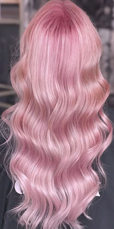 34 Pink Hair Colours That Gives Playful Vibe : Glazed Pink Soft Waves