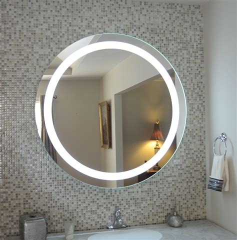 Mirrors & Marble Circular LED Vanity Mirror - Front Lit Rounded Mirror for Bedroom, Bathroom or ...