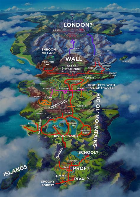 Here's my annotated Galar Region Map : pokemon