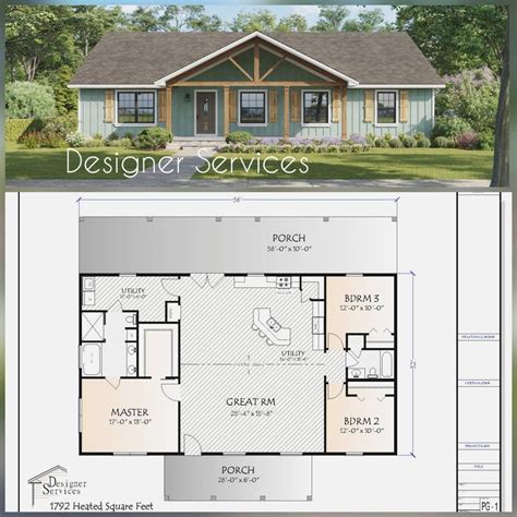 Cedar Home Plan, 1792 Square Feet - Etsy Canada | Pole barn house plans ...