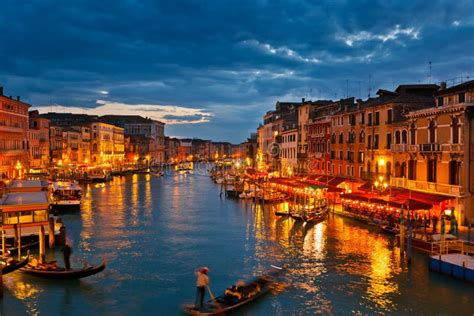 Grand Canal at Night, Venice Stock Photo - Image of dusk, color: 21763078