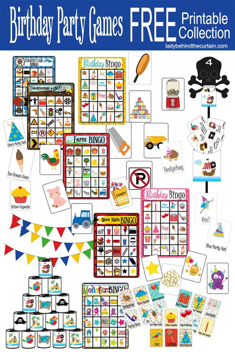 Birthday Party Games Printable Collection Archives - Lady Behind the ...