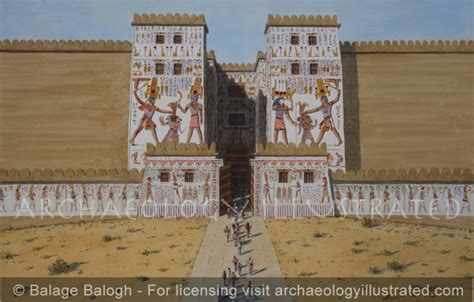 Fortified Gate of Egyptian Fortress of Ramesses III at Medinet Habu, 12th century BC ...