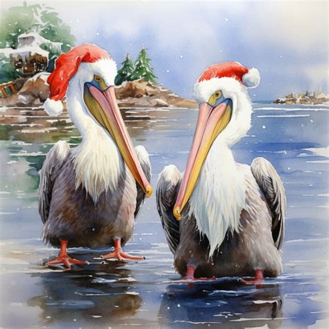 Christmas Pelican Art Free Stock Photo - Public Domain Pictures
