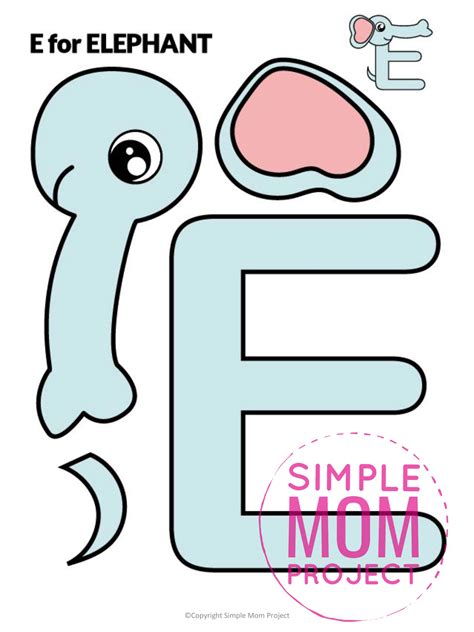 Free Printable Letter E Craft Template - Simple Mom Project