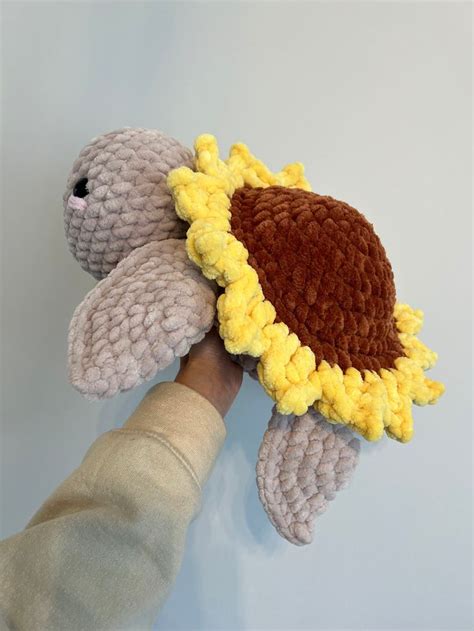 PREORDER Jumbo Sunflower Turtle Crochet Plushie Amigurumi Stuffed Animal Customizable April 15th ...