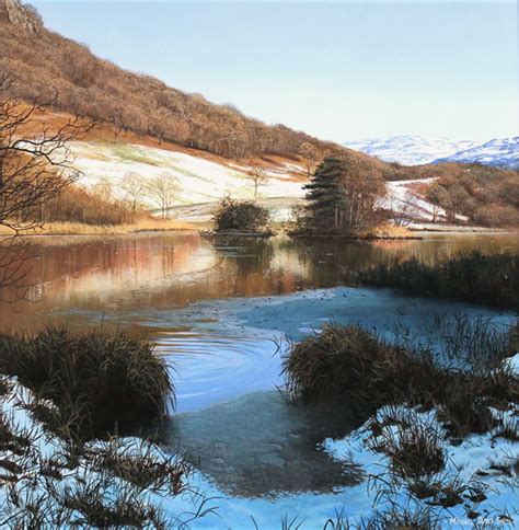 Michael James Smith | Original oil painting on panel, Snow in the Lakes ...