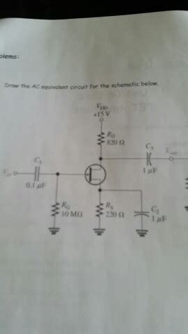 Solved Draw the AC equivalent circuit for the schematic | Chegg.com