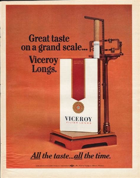 1969 Viceroy Cigarettes Vintage Ad "on a grand scale"