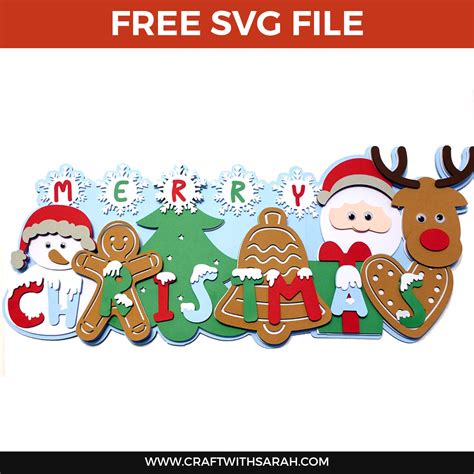 HUGE Merry Christmas Layered SVG Wall Art - Craft with Sarah