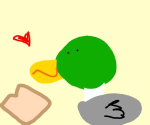 duck eating loaf of bread - Drawception