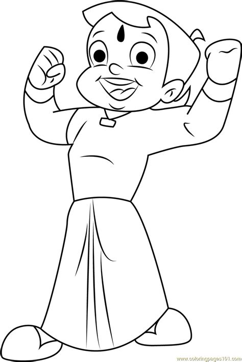 Happy Chota Bheem Coloring Page - Free Chota Bheem Coloring Pages : ColoringPages101.com