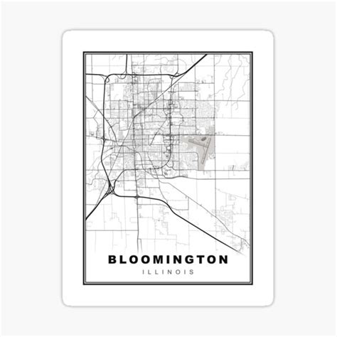 "Bloomington-Normal Map" Sticker for Sale by sibudas | Redbubble